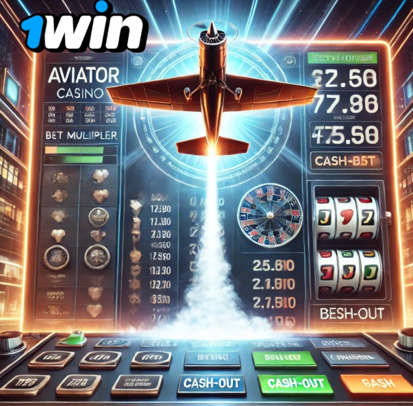 Juego de avión despegando en el casino 1win