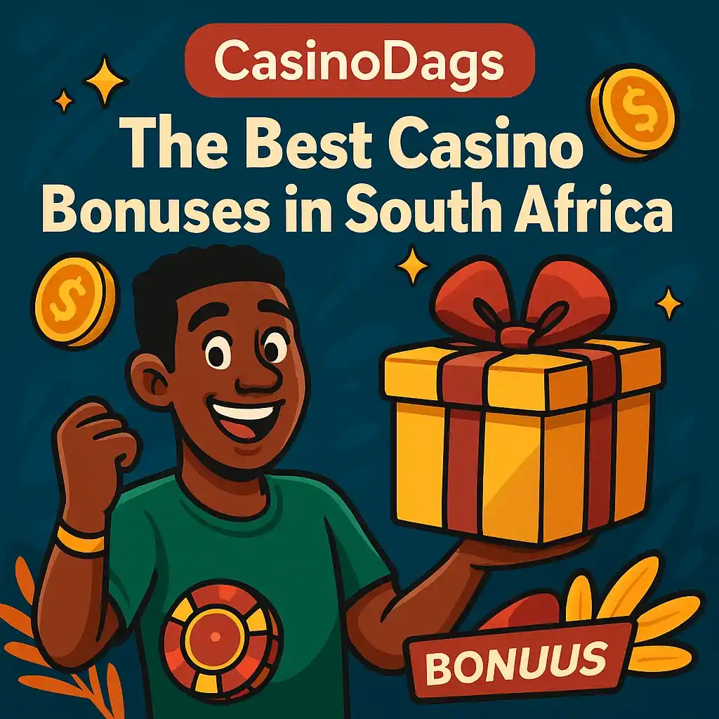 Cartoon-style African gambler celebrating a bonus win online