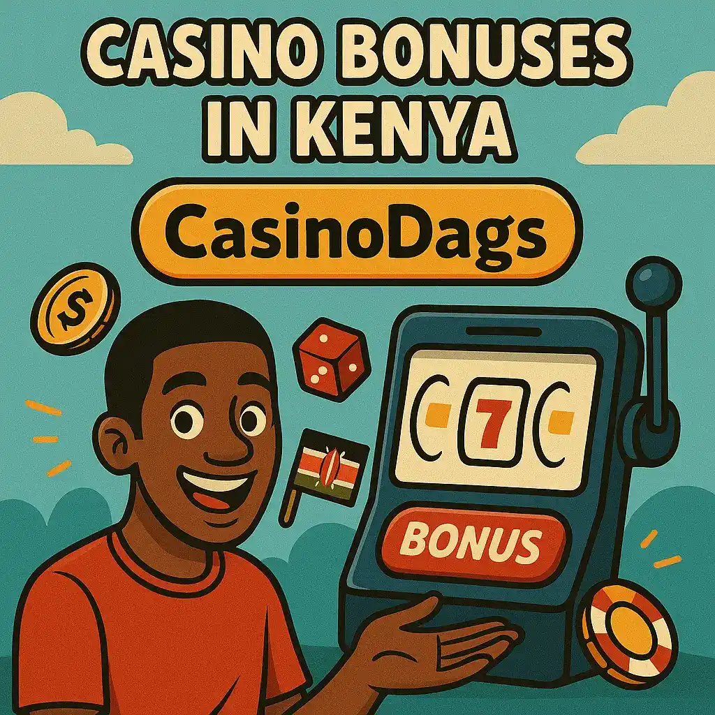 Cartoon-style banner promoting Kenya-exclusive casino offers