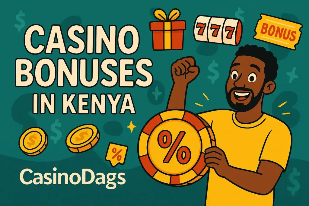 Mobile screen showing online casino bonuses in Kenya