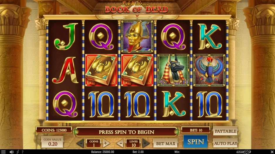 book of dead gameplay