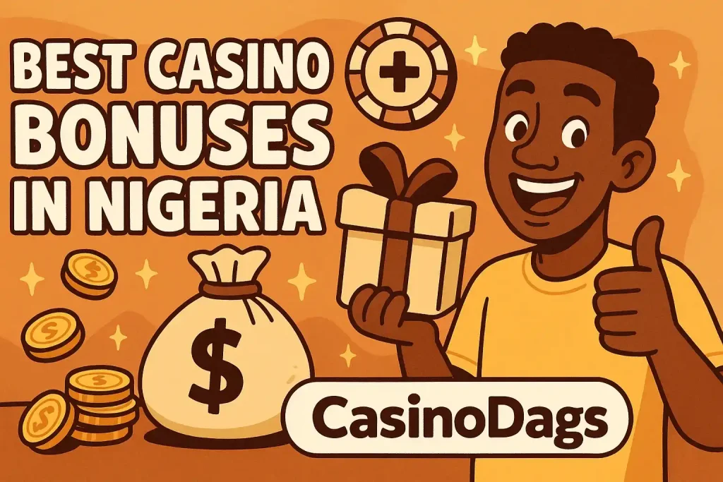 Excited Nigerian player claiming a welcome casino bonus